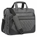 Laptoptasche 15.6 Zoll Grau Schwarz aus Textil Kunstleder mit Schultergurt