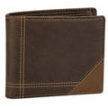 Geldbörse 12 x 9 x 2 cm aus Leder Braun - kompakte Faltbrieftasche mit Kartenfach