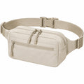 Hüfttasche 23 x 7 x 14 cm aus Textilgewebe in Beige mit verstellbarem Gurt und Reißverschluss