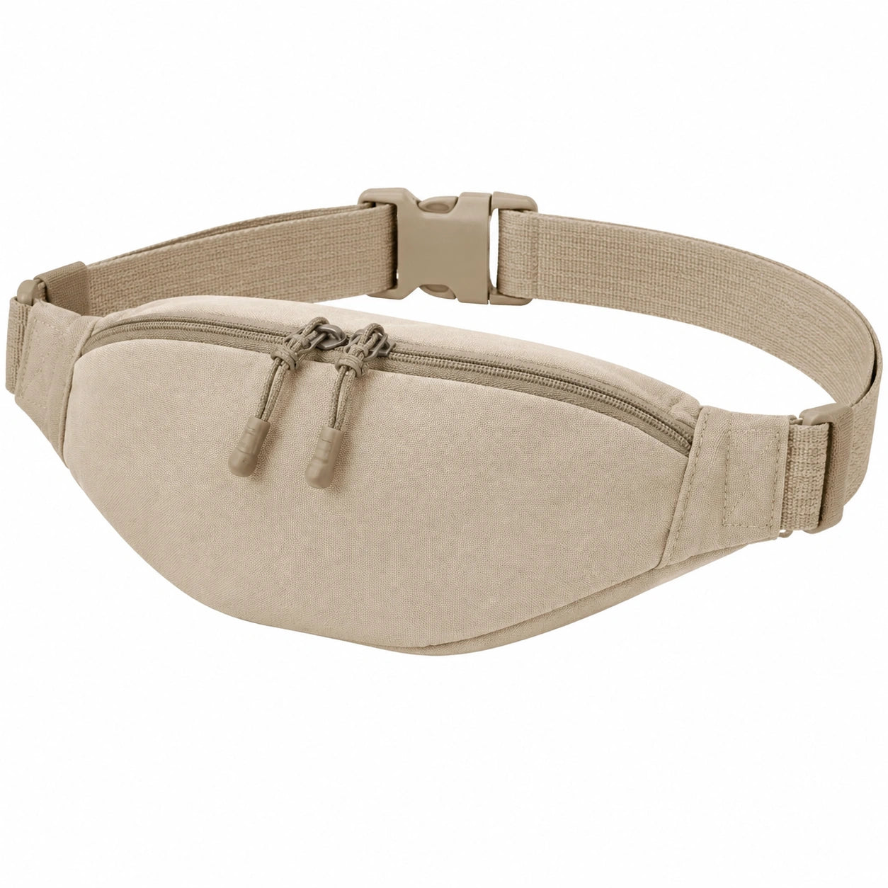 Gürteltasche 23 x 14 x 6 cm Textil Beige mit verstellbarem Gurt und Reißverschluss