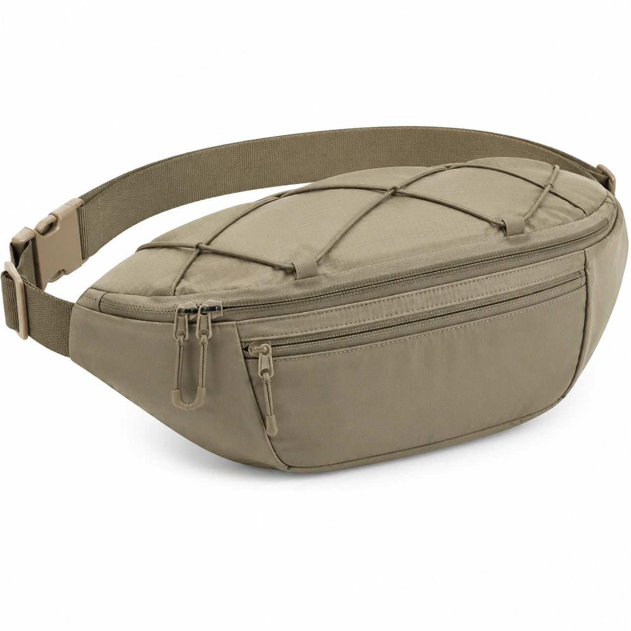 Gürteltasche 33 x 15 x 7 cm olivgrünes Polyester mit Reißverschluss und verstellbarem Gurt