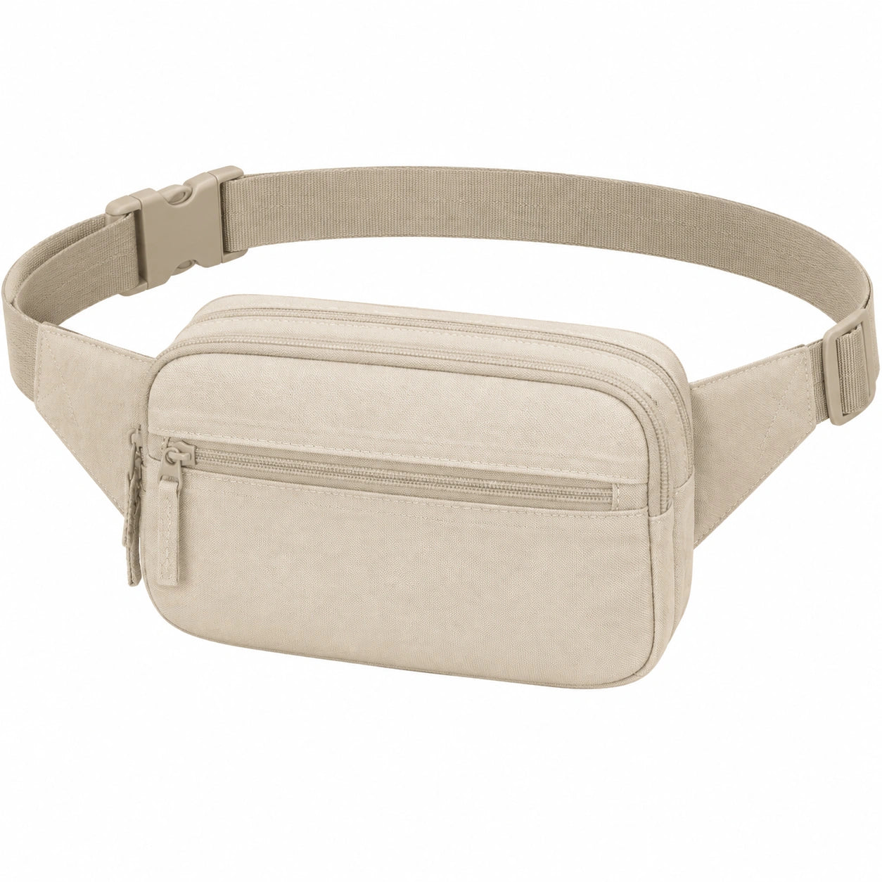 Gürteltasche 25 x 14 x 6 cm aus Textilgewebe Beige mit verstellbarem Hüftgurt