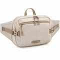 Bauchtasche 35 x 10 x 18 cm aus Textil in Beige mit verstellbarem Hüftgurt