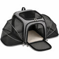 Haustier-Transporttasche 45 x 30 x 30 cm aus Polyester Grau Schwarz mit Netzfenstern faltbar