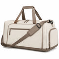 Reisetasche 55 x 28 x 30 cm Kunstleder Beige Braun mit Schultergurt