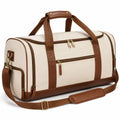 50 cm Reisetasche aus Textil in Beige Braun mit Schultergurt und Mehrfachfächern