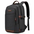Rucksack mittelgroß aus Kunstleder Schwarz Braun mit Mehrfachfächern für Alltag und Büro
