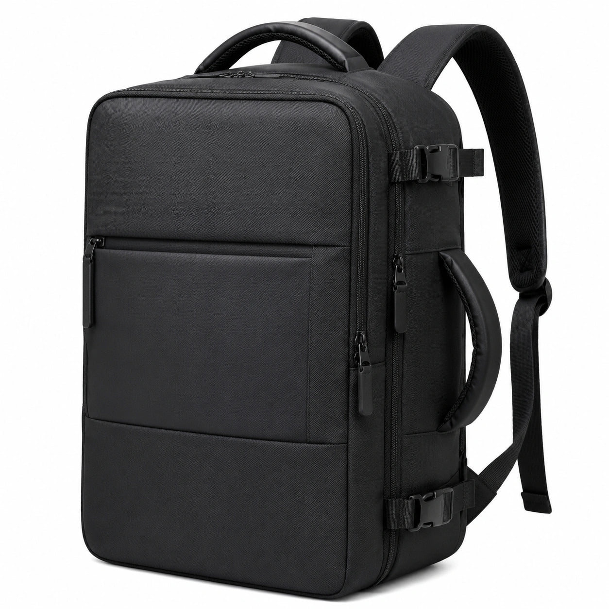 Reiserucksack 32 x 18 x 48 cm Schwarz aus Textilgewebe für Alltag und Reise mit Mehrfachfächern