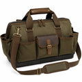 Werkzeugtasche 45 x 25 x 30 cm aus Canvas Olivgrün mit Schultergurt und Außentaschen